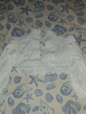 Fashion Nova White Off-Shoulder Lace Crop Blouse